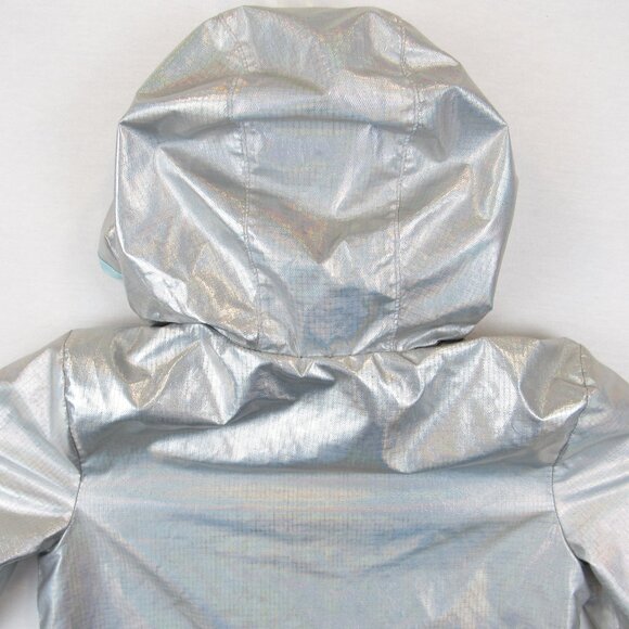 Cat & Jack Size 4t Toddler Girls Iridescent Rain Jacket Lightweight Snap Closure - Picture 6 of 14